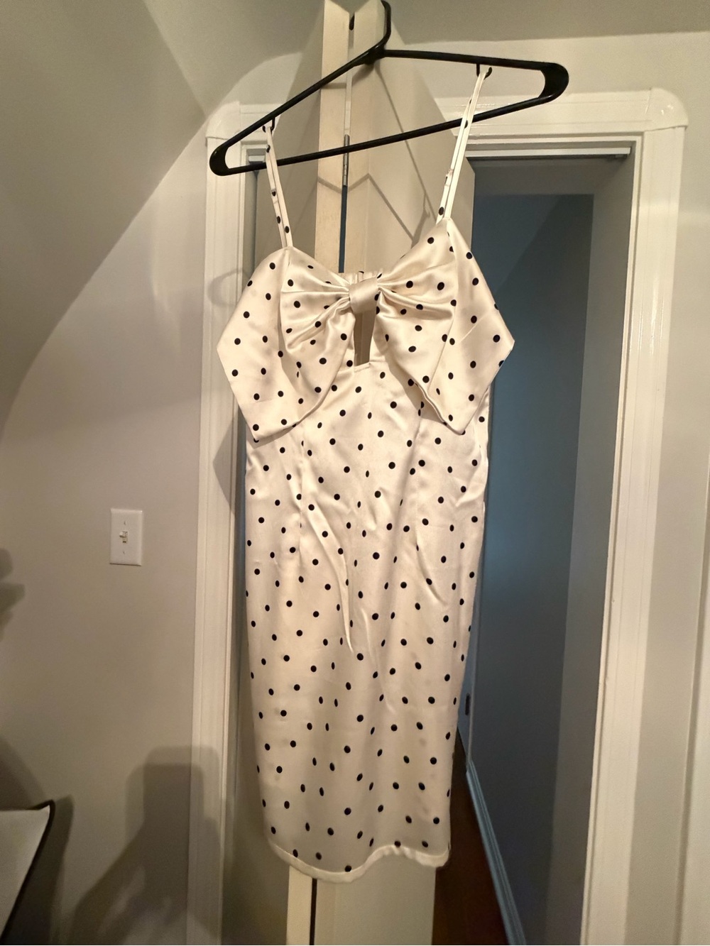 Target White Polka Dot Slip Dress with Black Dots